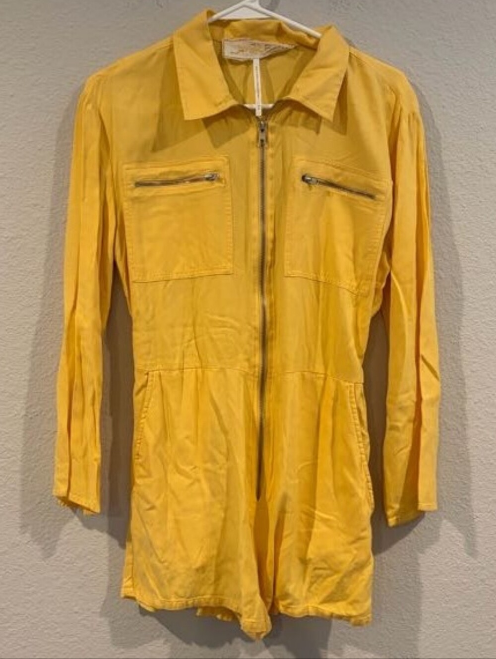 Jen's Pirate Booty Womens Yellow Viscose Palmetto Zip Front Shorts Romper Size S